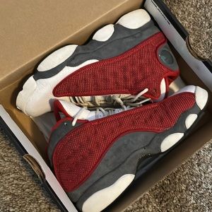 Size 4.5 Crimson/Grey & white Flint Retro Jordan 13